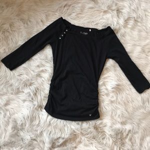 Guess jewel 3 quarter sleeve shirt scrunched side